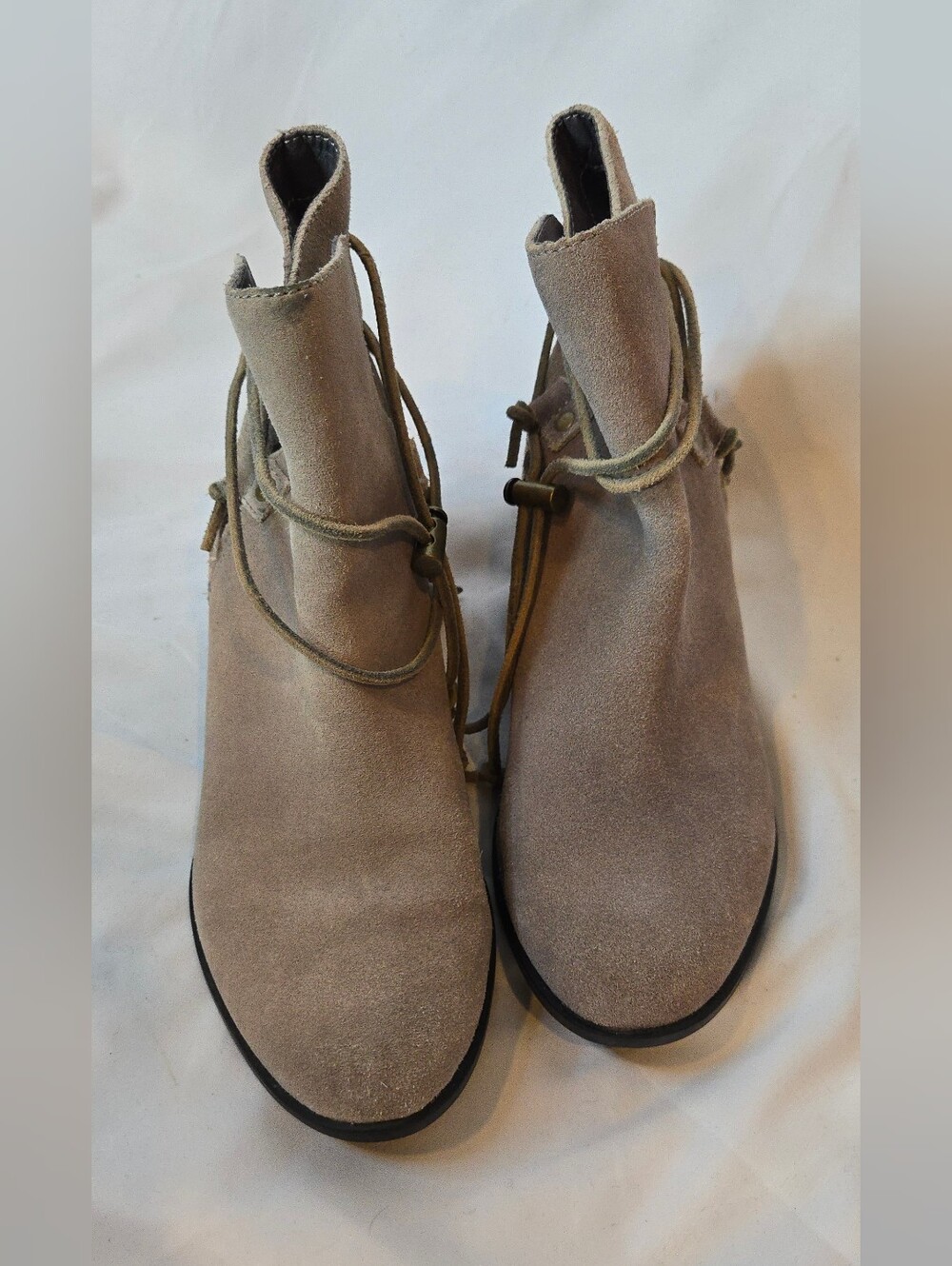 Sorel Farah Women’s 7 Taupe Leather Suede Lace Ankle Boots